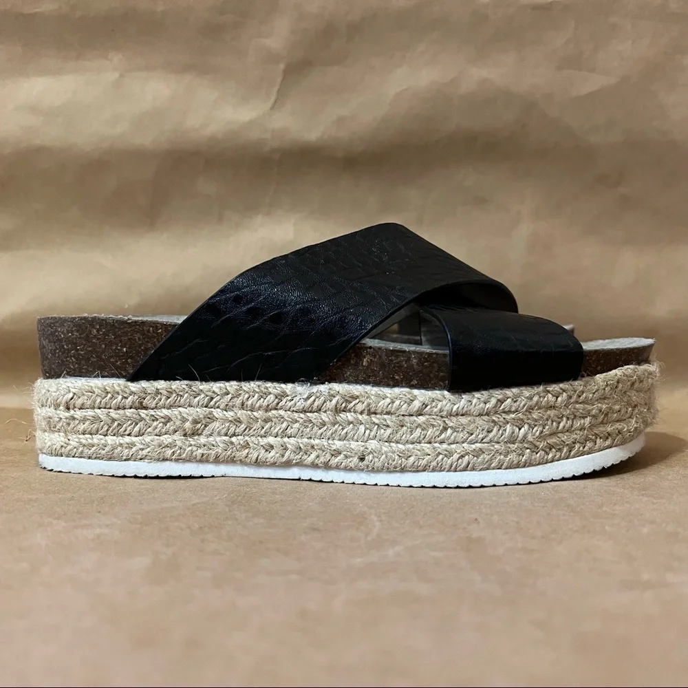 Steve Madden | Hassie Platform Chunky Espadrille Open Toe Slide Sandal Size 7